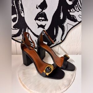 Coach Maya Signature Buckle block heels.